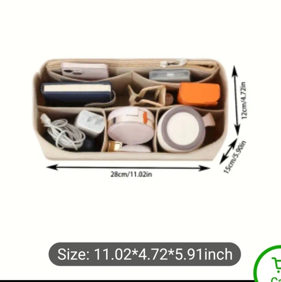 Tote Large Multi Compartment organizer And Shaping Beige Felt - Picture 3 of 3